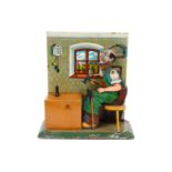 Bing Antriebsmodell, Schuster, Blech, CL, 2 Stuhlbeine fehlen, eines lose, tw LS, Alterungsspuren, L