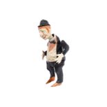 Uralt-Blechfigur, tanzender Clown, HL, kleine Ausbesserungen, Uhrwerk def., H 14, sonst Z 2-3