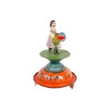 Uralt-Blechfigur, Tänzerin mit Ball, uralt, HL, Uhrwerk intakt, H 16, Z 2