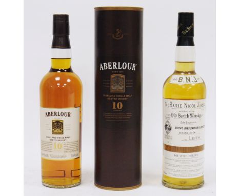 The Bailie Nicol Jarvie blend of old Scotch whisky, very old reserve, 40% vol 70cl, together with&nbsp;Aberlour 10yo highland