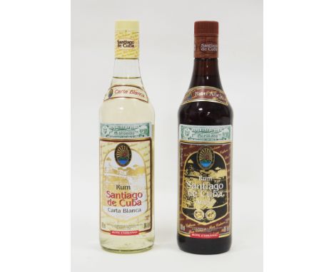 Santiago de Cuba Carta Blanca rum 38% vol 700ml, together with a Santiago de Cuba Anejo rum 38% vol 700ml (2)
