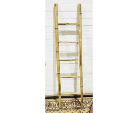 Bamboo ladder/towel rail&nbsp;with five rungs, 160cm high x 39cm wide&nbsp;