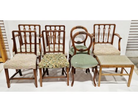 Set of five 20th century mahogany dining chairs&nbsp;in the Georgian manner (including two carvers), carvers 89cm high x 56cm