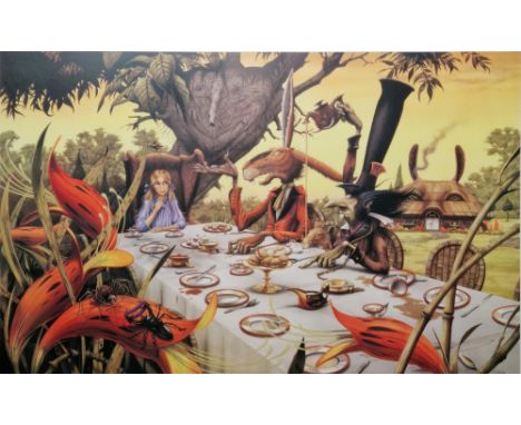 After Rodney Matthews (b.1945) Colour print "At the March Hare's Table", limited edition print, signed and numbered 126/750 w