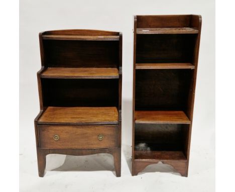 Two mahogany bookcases, the first in the Regency-manner being a waterfall bookcase with single cockbeaded drawer and brass dr