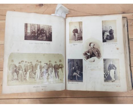 Photographs. Portraits.&nbsp;Well worn quarto album cont. approx. 200 photographs &amp; images, buildings &amp; topography (p
