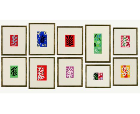 HENRI MATISSE. A SET OF TEN RARE POCHOIR AFTER THE DECOUPAGE IN AN. edition of 1000 published in Paris by Berggruenprinted by