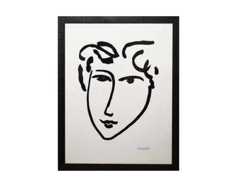 HENRI MATISSE. FEMME AU DOUX VISAGE. Lithograph, 58cms x 44cms, signed in the plate, Framed.