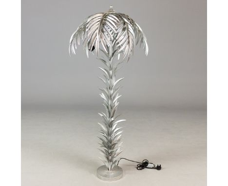 PALM TREE FLOOR LAMP. Silvered metal160cm H x 72cm W.