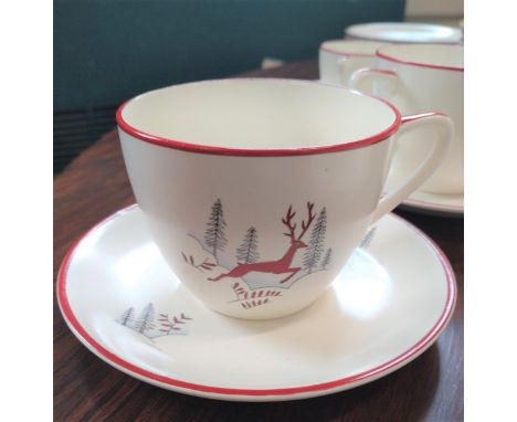 A Crown Devon Stockholm pattern dinner, tea and coffee service (79) 
