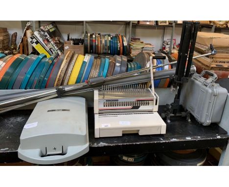 Ring binder/hole punching machine, Elite projector screen &amp; other items