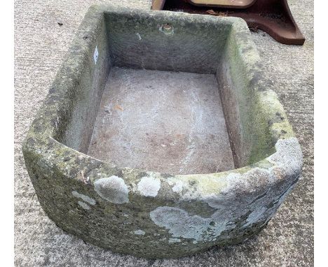 Carved stone sink planter