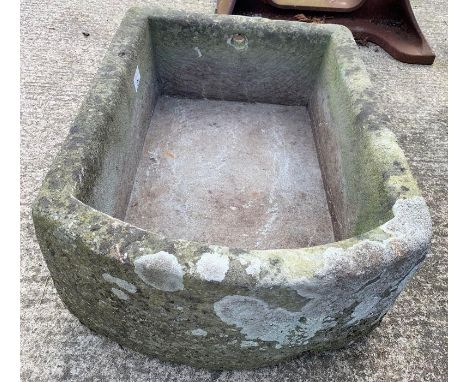 Carved stone sink planter