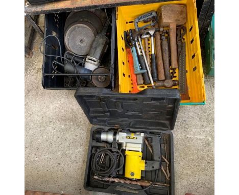Dewalt SDS drill with drills, tools, 3 inch grinder &amp; 9 inch grinder