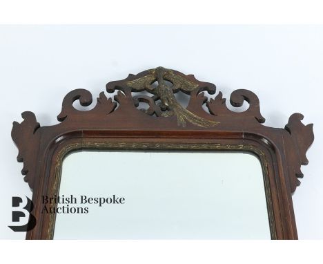 Mahogany wall mirror, fashioned in the Chippendale style, approx 90 x 50 cms.&nbsp;