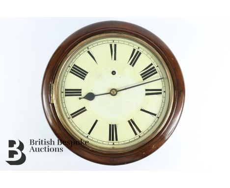 Early 20th century German Winterhalder &amp; Hofmeier&nbsp;wall clock, with cream enamel face and Roman dial approx 26 cms di