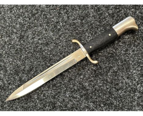 WW2 Third Reich  Feuerwehr Seitengewehr Fire Service Bayonet with 200mm long fullered single edged blade. No makers mar. Bake