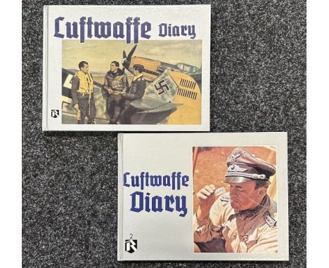 WW2 Luftwaffe Aces Signed Books: "Luftwaffe Diary" photo books Volumes 1 &amp; 2 by Uwe Feist &amp; Thomas McGuirl. Ryton Pub