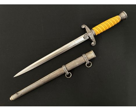 WW2 Third Reich Heer Officers Dienstdolch dagger with double edged blade 255mm in length. Maker marked "Puma, Solingen. Orang