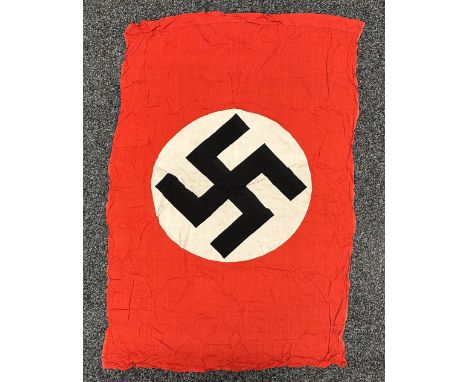 WW2 Third Reich NSDAP Podium Banner. Double sided. Multipart construction. No makers marks. Size 110cm x 80cm. Tunnel at top 