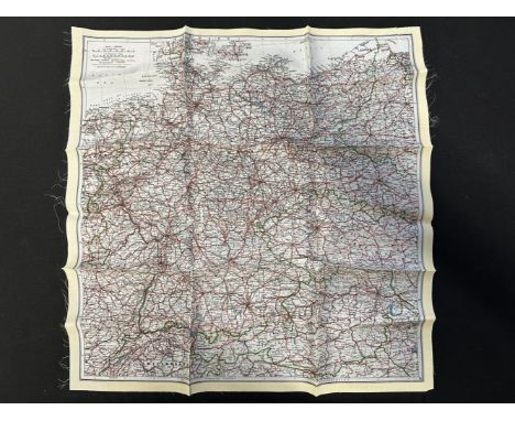 WW2 British RAF Silk Escape Map of Germany. Code letter A. Single Sided Map. 