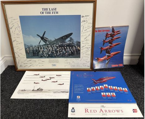 Framed Photographic Print "The Last of the Few" featuring  Battle of Britain Pilots taken in 1990 with facimile signatures, s