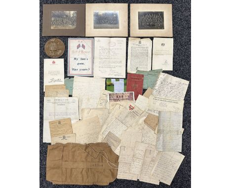 WWI British Death Plaque to 40039 Pte John William Smith, 10th Battalion Worcestershire Regt. Complete with original condolen