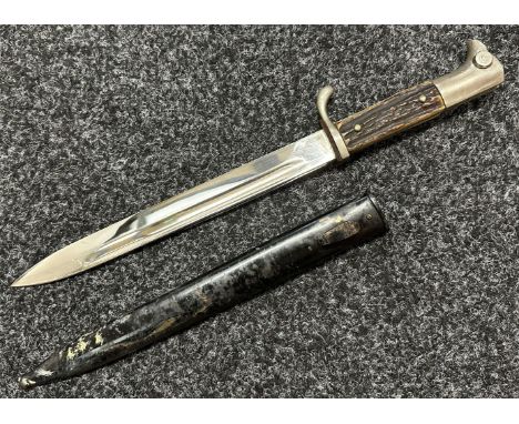 WW2 Third Reich Extra-Seitengewehr Private Purchase Parade Bayonet with plated, single edged fullered blade 245mm in length. 