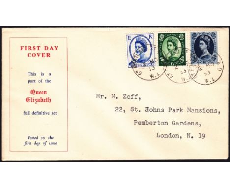 FIRST DAY COVERS : 1953 4d, 1/3, 1/6 on a fine illustrated cover, un-opened. Scarce item