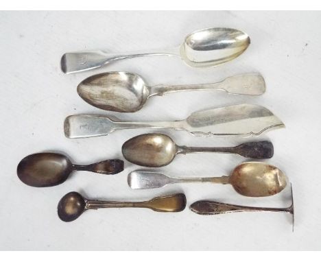 A collection of Victorian and later silver flatware, various dates and assay marks, approximately 221 grams / 7.1 ozt.