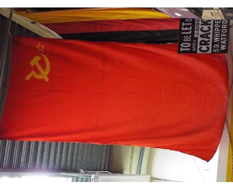 Russian Flag - a large original vintage USSR Soviet Union / Russian flag, size approx 110 cm x 230 cm