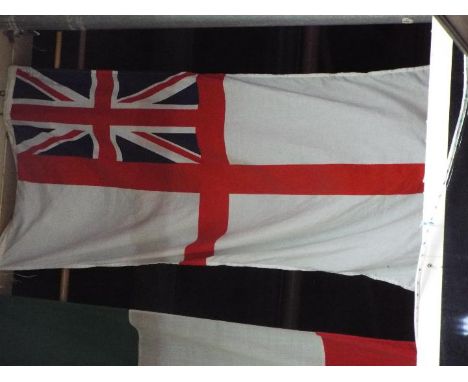 White Ensign - an original vintage Royal Navy White Ensign, size approx 190 cm x 80 cm