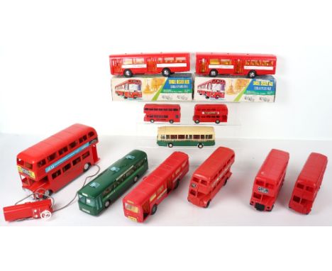 Quantity Of Plastic Model Buses, including: 2 x boxed NFIC&nbsp; (Hong Kong)"Single Decker Bus"&nbsp;friction drive plastic c