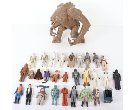 THIRTY LOOSE 1ST -2ND-3RD WAVE VINTAGE STAR WARS FIGURES, including ROTJ Rancor with working mouth, darth vader with light sa