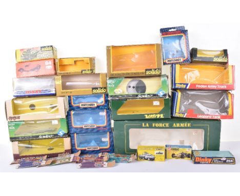 Quantity of Original Empty Boxes, including Dinky Toys 692 Leopard Tank, missing inner, with decal sheet &amp; missiles, 668 