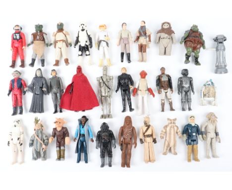 THIRTY LOOSE 1ST -2ND-3RD WAVE VINTAGE STAR WARS FIGURES, including lando clarrison with jacket, ig-88, fx-7, klaatu with ski