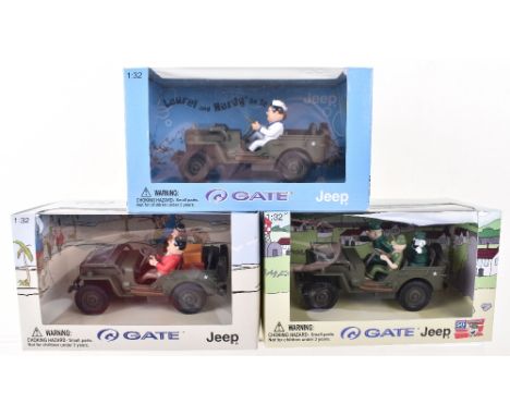 Two Boxed Gate Laurel &amp; Hardy Jeep Models, Laurel &amp; Hardy in Jeep adventures, Laurel &amp; Hardy go to sea, plus Beel