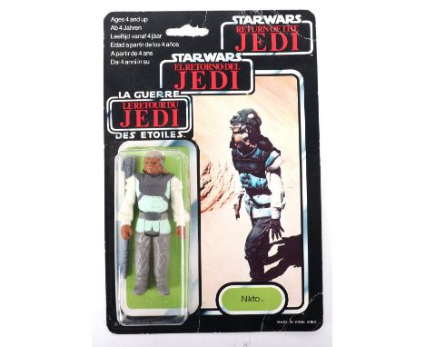 Palitoy General Mills Star Wars Return of The Jedi Tri Logo Nikto Vintage Original Carded Figure, 3 ¾ inches mint, with a goo