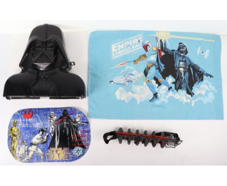 vintage Star Wars Darth Vader collector case with figures, case is full of figures some in the named locations, some not, all
