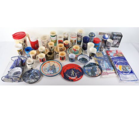 Large Quantity of vintage Star Wars kitchenware merchandise, including various cups from the original trilogy date 1979-1984,