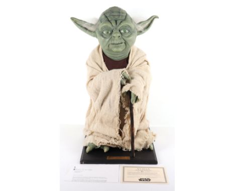 Illusive concepts life size Star Wars Yoda 1/1 scale, made in latex and hand painted from a sculpted by Mario Chiodo. Limited