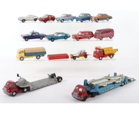 Sixteen  Vintage Unboxed Corgi Toys including:224 Bentley Continental, 251 Hillman Imp, 252 Rover 2000, 264 Oldsmobile Tornad