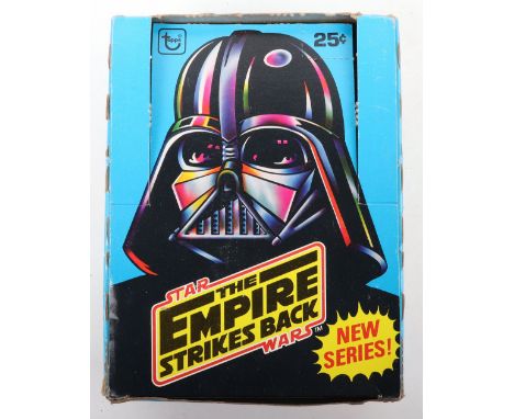 Vintage 1980 Topps Star Wars Empire strikes back movie photo cards bubble gum trade box, including 18 packs out of 36, packs 