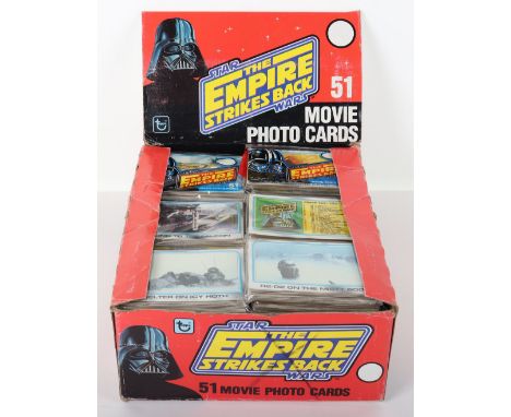 Vintage 1980 Topps Star Wars empire strikes back movie photo cards trade box, including packs 23 out of 24, packs look to be 