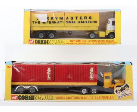 Corgi Major 1147 Scammell Handyman ‘Ferrymasters’ Mk.3 Tractor unit &amp; Trailer, in good original condition, some sun fadin