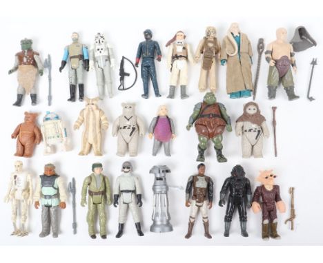 TWENTY THREE LOOSE 1ST -2ND-3RD WAVE VINTAGE STAR WARS FIGURES, including, ree-yees, nikto, rancor keeper, chief chirpa plus 