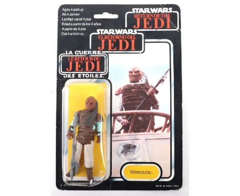 Palitoy General Mills Star Wars Return of The Jedi Tri Logo Weequay, Vintage Original Carded Figure, 3 ¾ inches mint, with a 