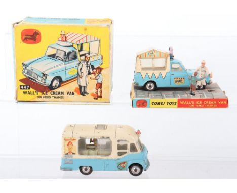 Boxed Corgi Toys 447 Walls Ice Cream Van, on Ford Thames, with two original figures, in fair condition, inner card plinth is 