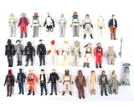 THIRTY LOOSE 1ST -2ND-3RD WAVE VINTAGE STAR WARS FIGURES, including teebo with hat and sling, klaatu, han solo bespin, imperi