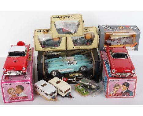 Two Japanese Tinplate American Cars, Ford Thunderbird Type 1956 &amp; Corvette Hardtop type 1953, both in mint boxed conditio